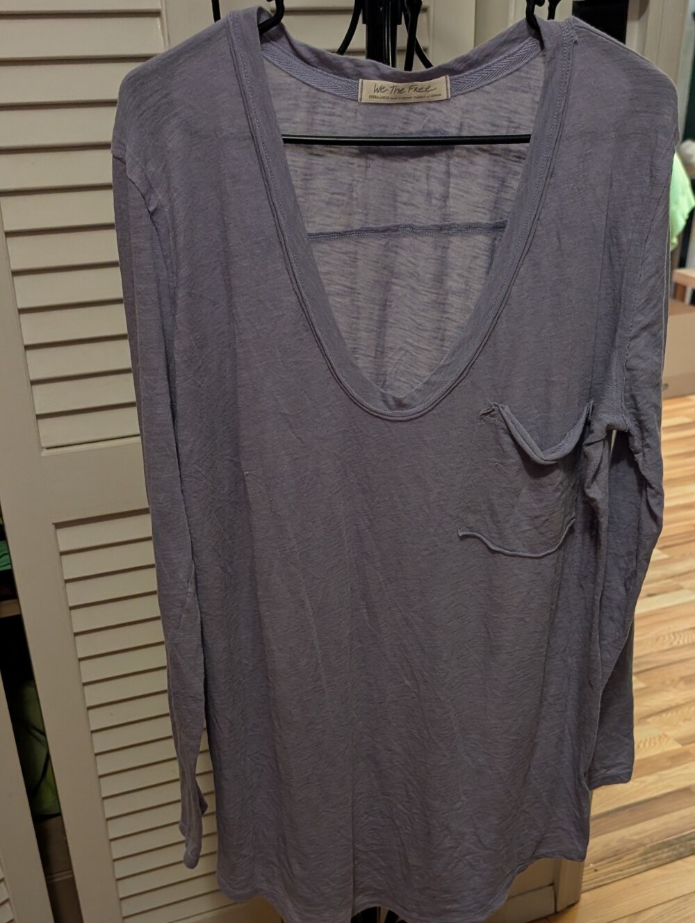 Free People Lavender Long Sleeve Top Size XL
